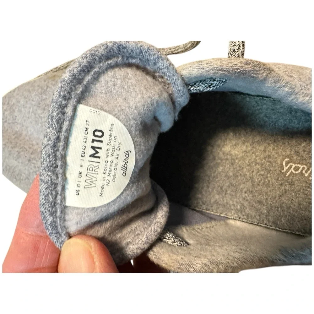 Allbirds Men's Wool Runner Sneakers‎ - Lite Gray Orange Accents Size 10 WR M10